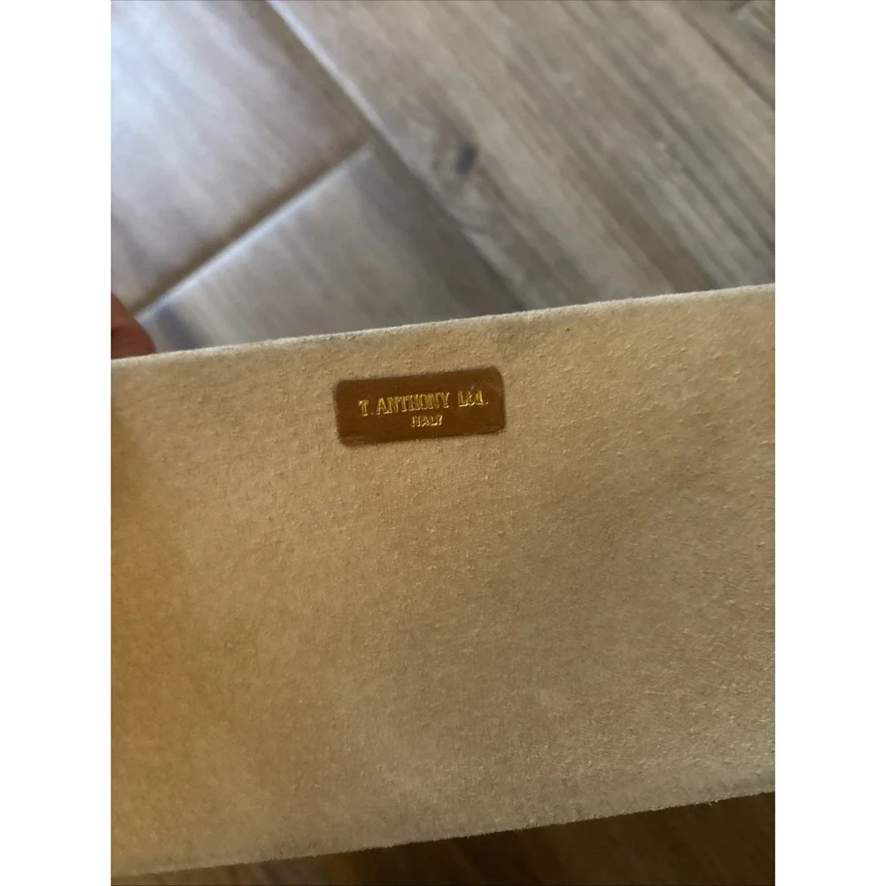 VTG T Anthony Ltd England Tan Leather Desk Organizer- See Notes